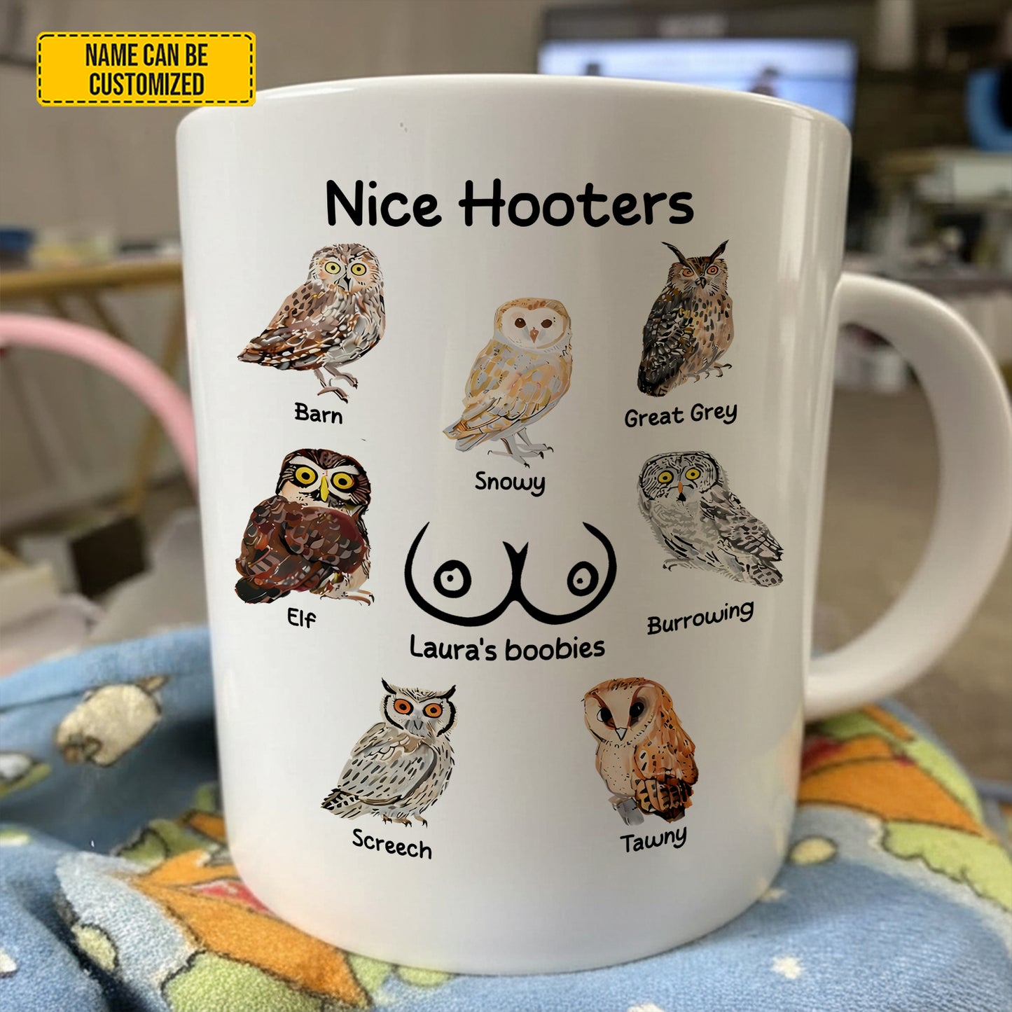 Nice Hooters - Funny Couple Quotes Mug, Personalized Owl Mug Gift For Wife, Girlfriend