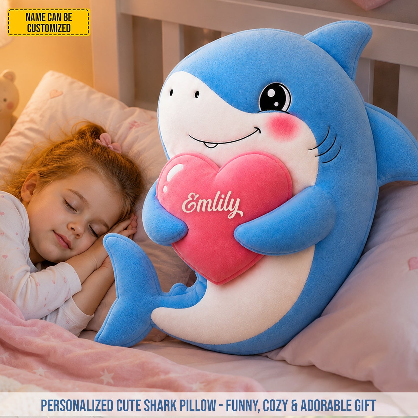 Personalized Cute Shark Custom Shape Pillow