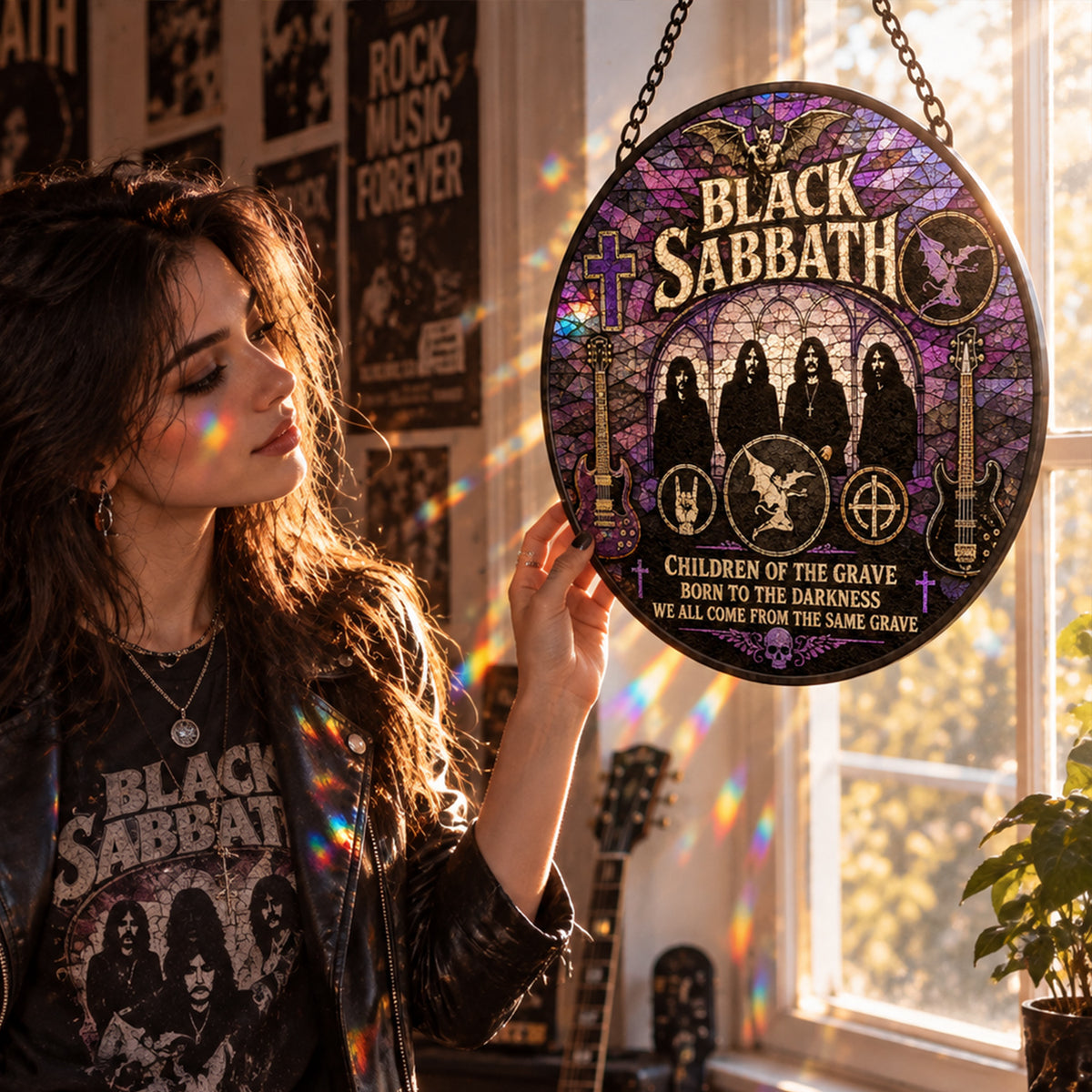 Black Sabbath Heavy Metal Legends Stained Glass Suncatcher