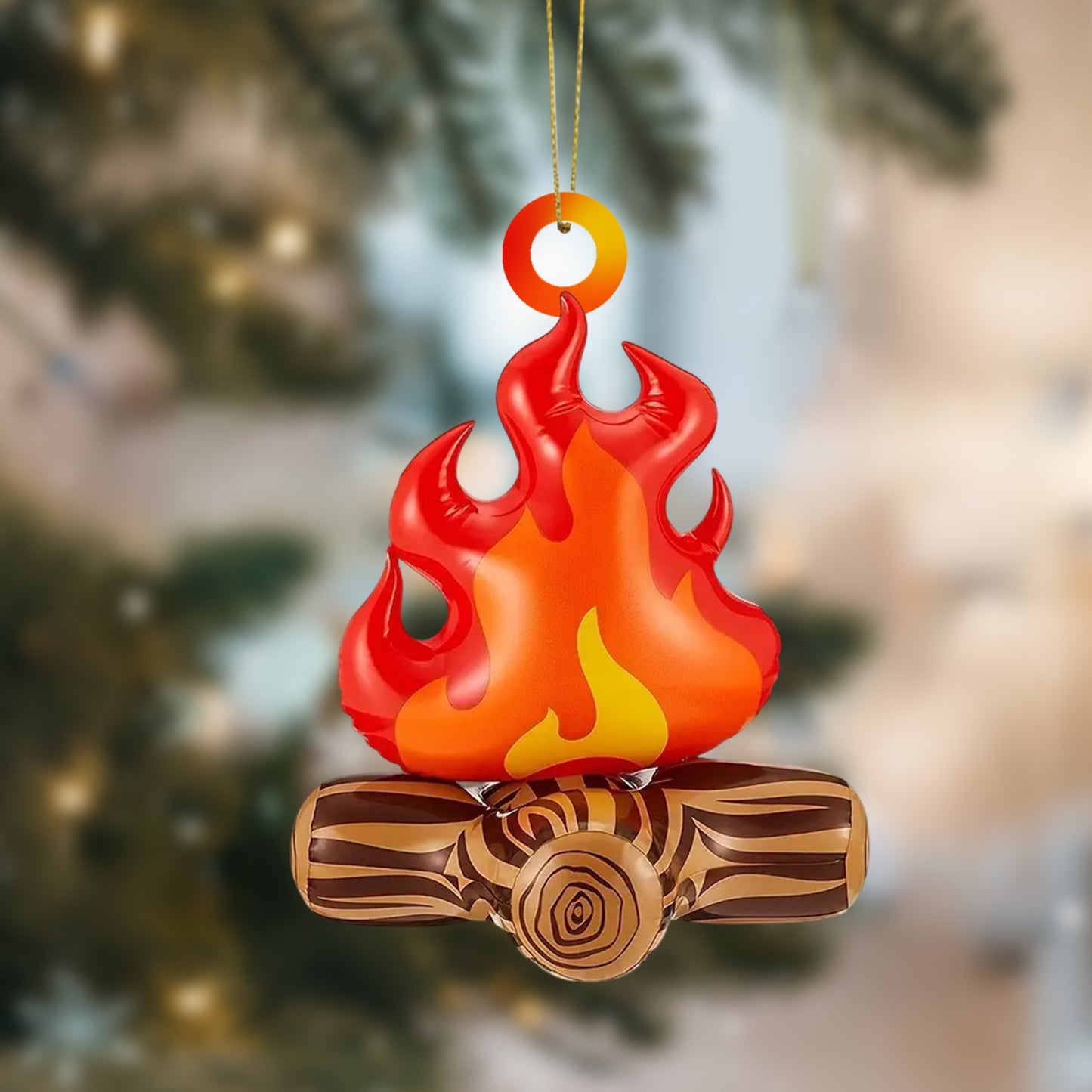 Camping Campfire Christmas Ornament