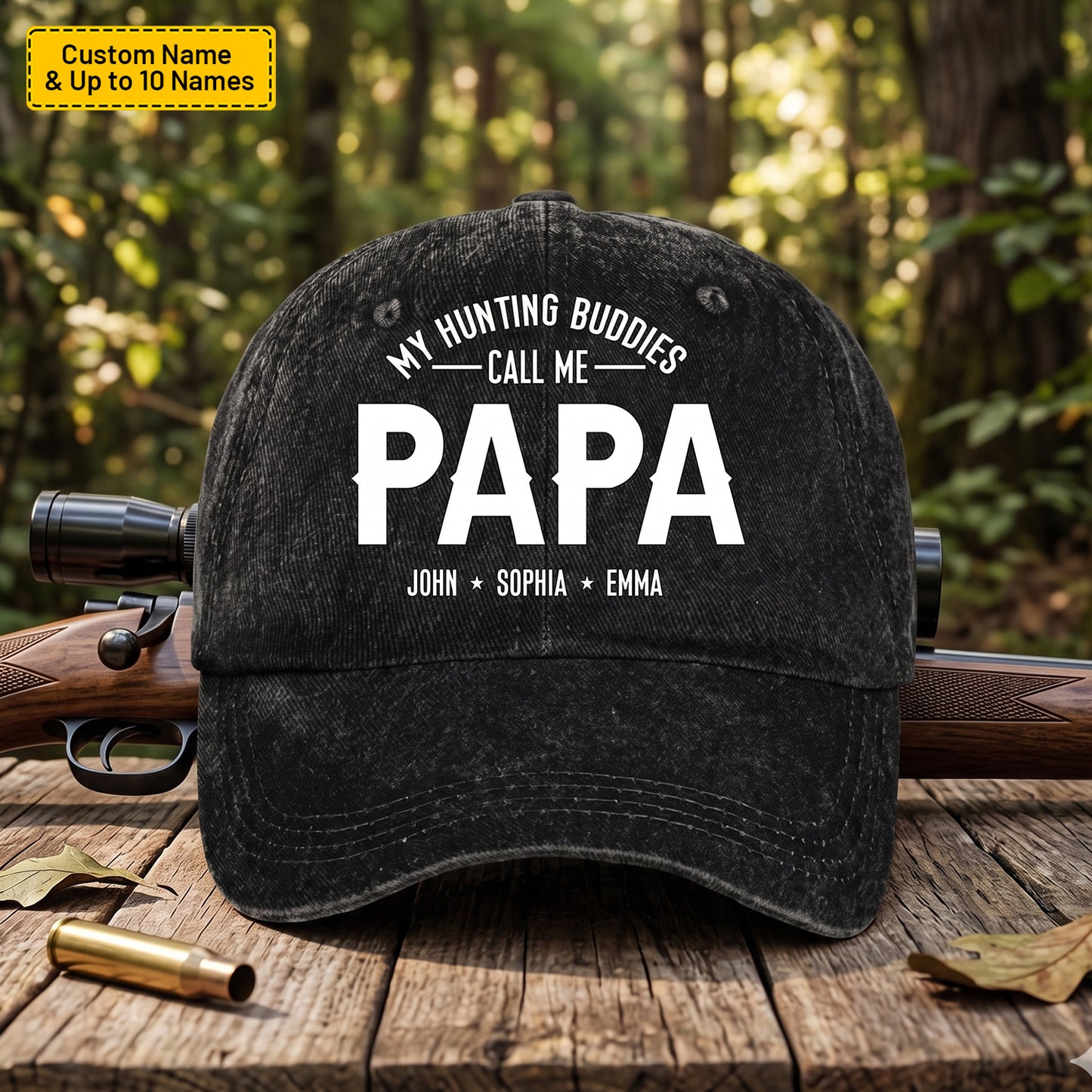 My Hunting Buddies Call Me Papa - Personalized Hunting Denim Cap