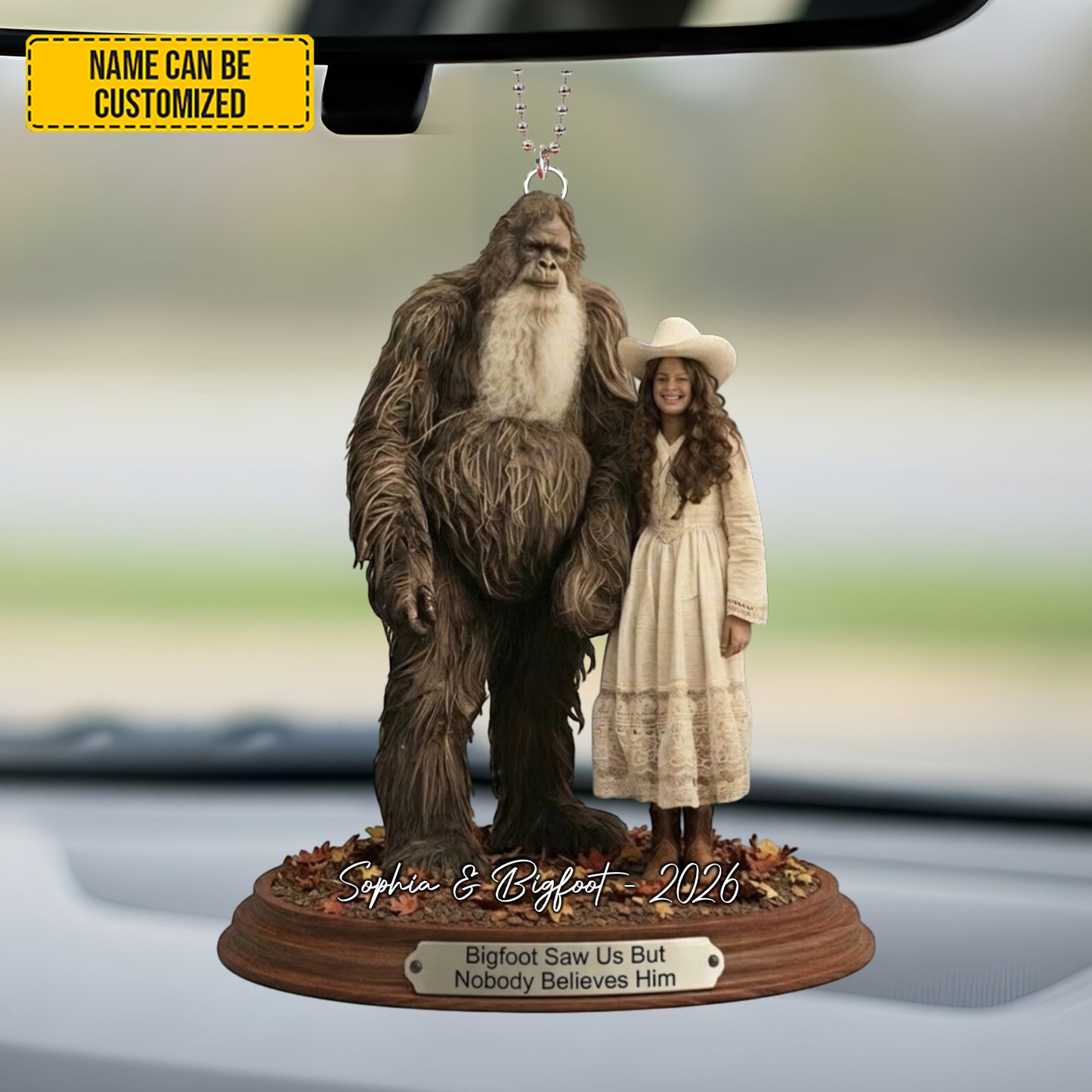 Personalized Bigfoot Car Hanging Ornament