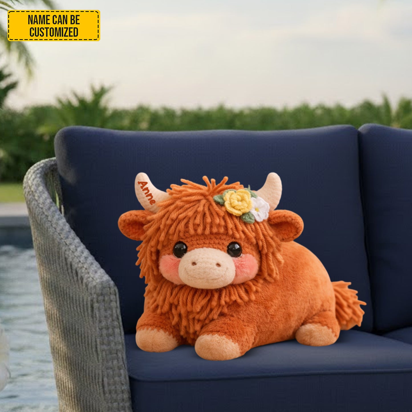 Cute Highland Cow - Personalized Cozy Highland Cow Shaped Pillow