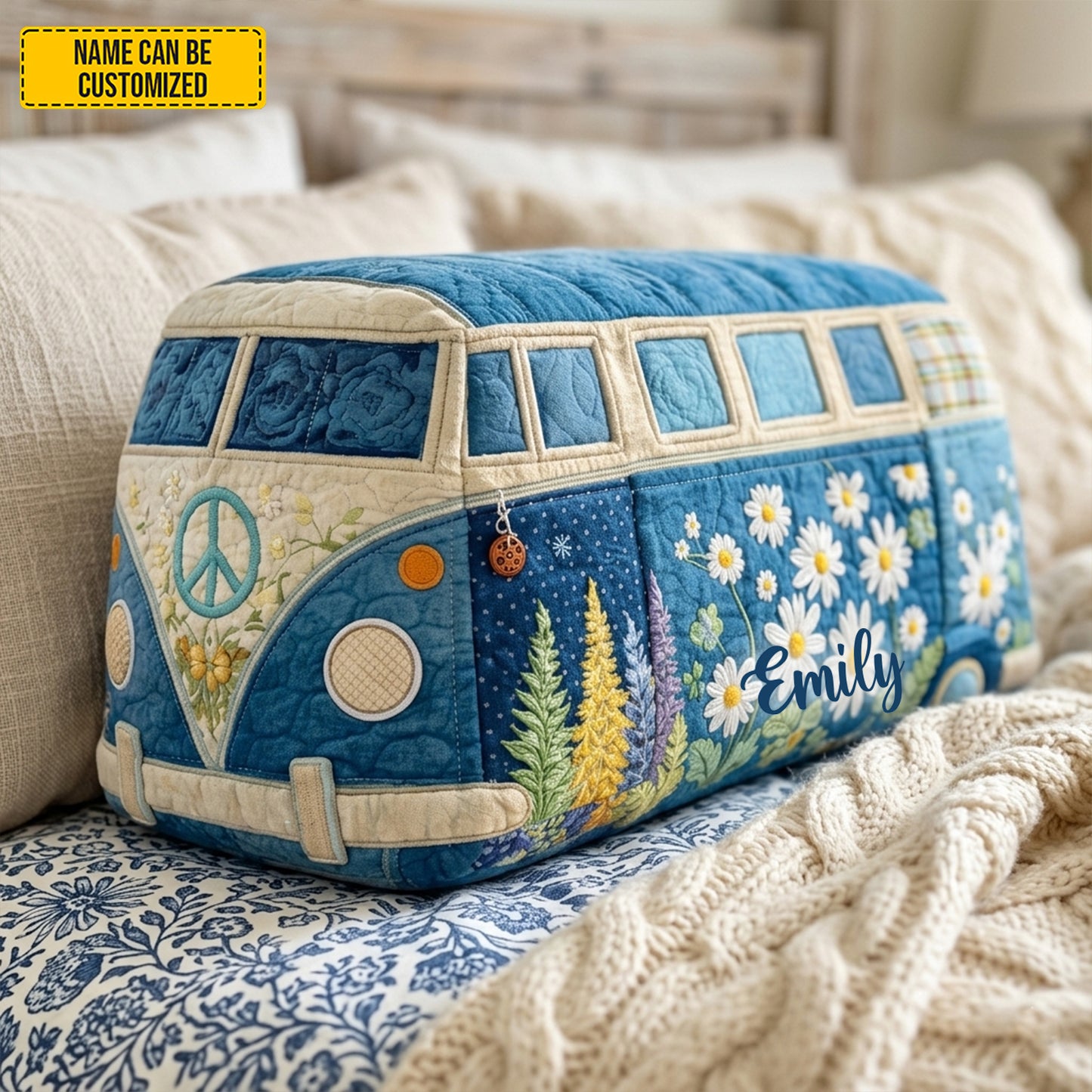 Personalized Hippie Van Custom Shaped Pillow
