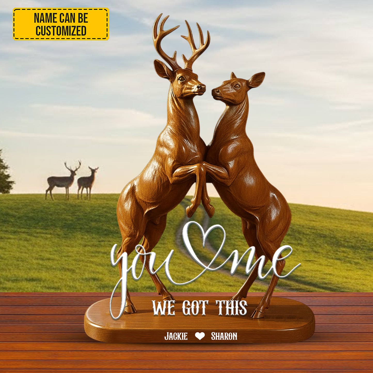You & Me Deer We Got This – Personalized Hunting Couple Acrylic Plaque