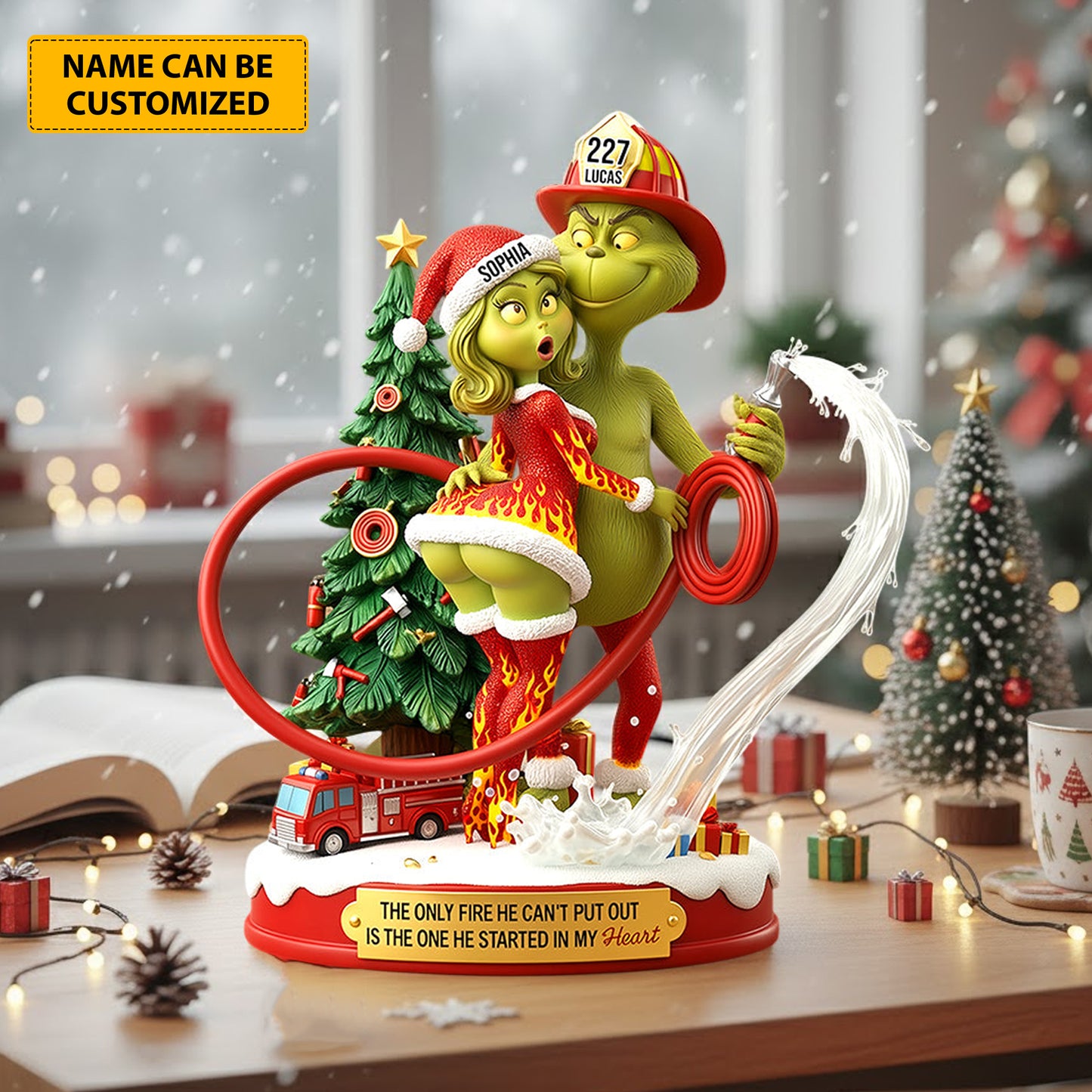 Naughty Green Lovers – Personalized Christmas Acrylic Plaque