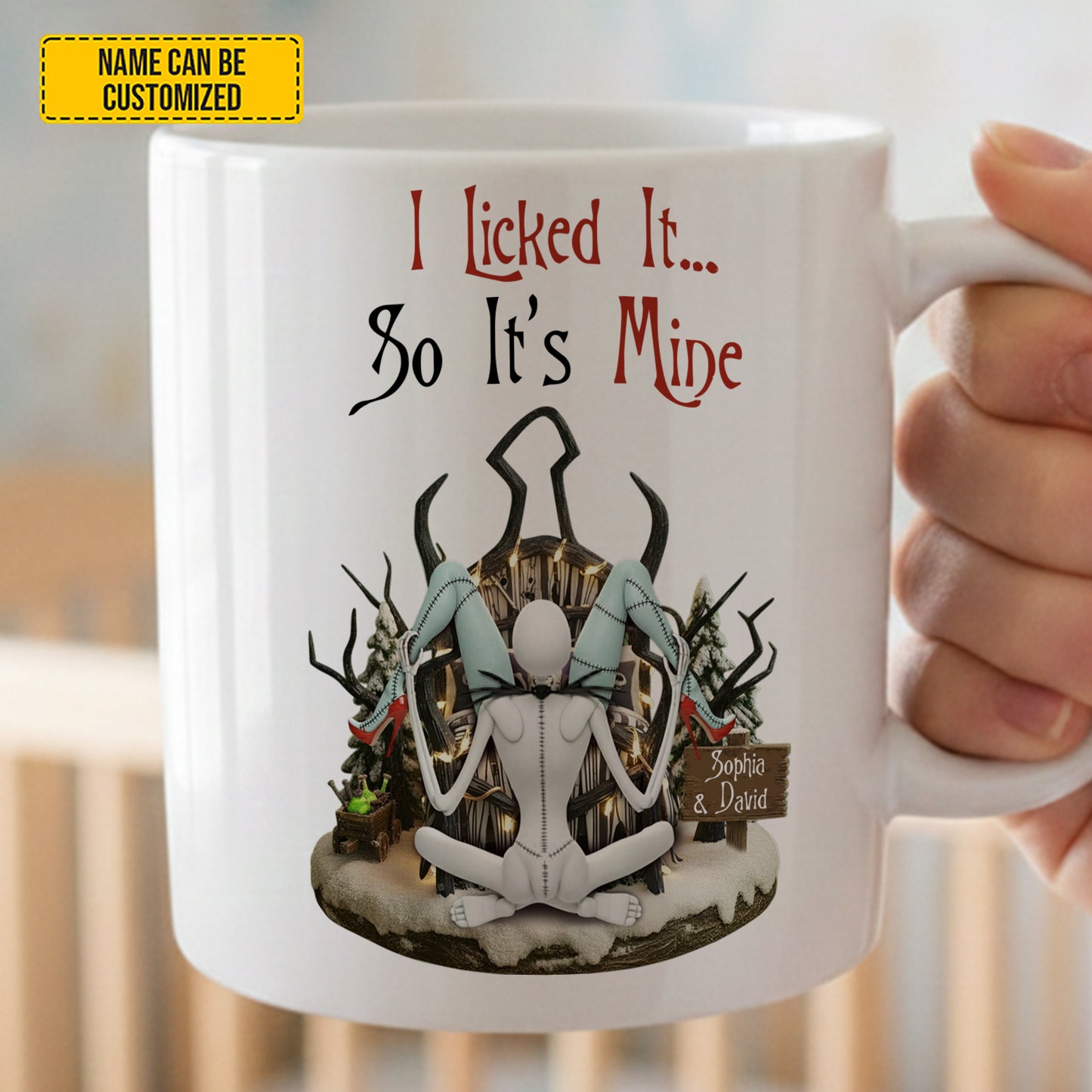 I Licked It - Personalized Couple Gothic White Mug