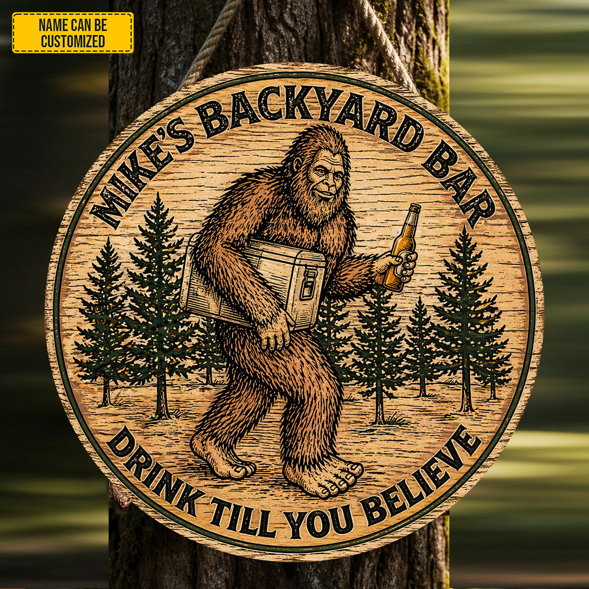 Bigfoot’s Backyard Bar – Personalized Rustic Wooden Sign