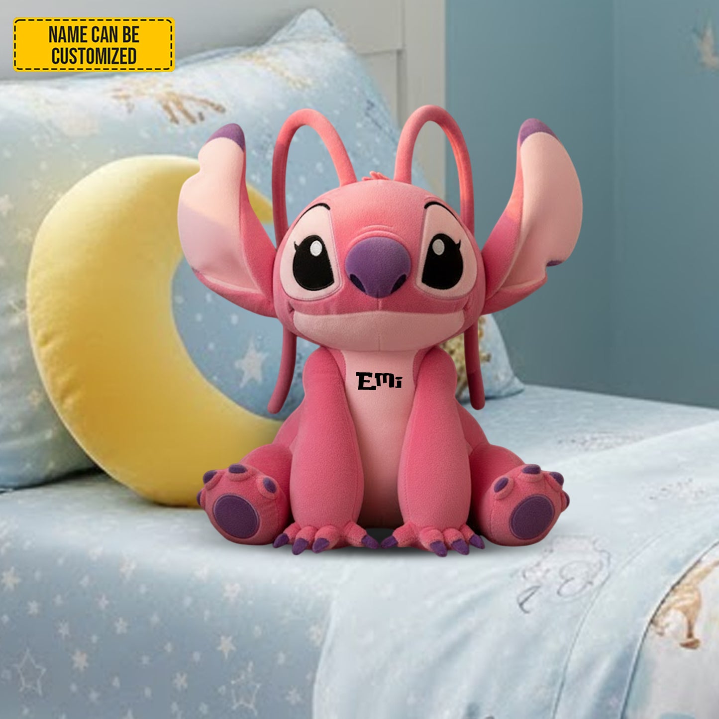 Blue and Pink Cute Couple - Personalized Couple Shaped Pillow, Gift For Couple