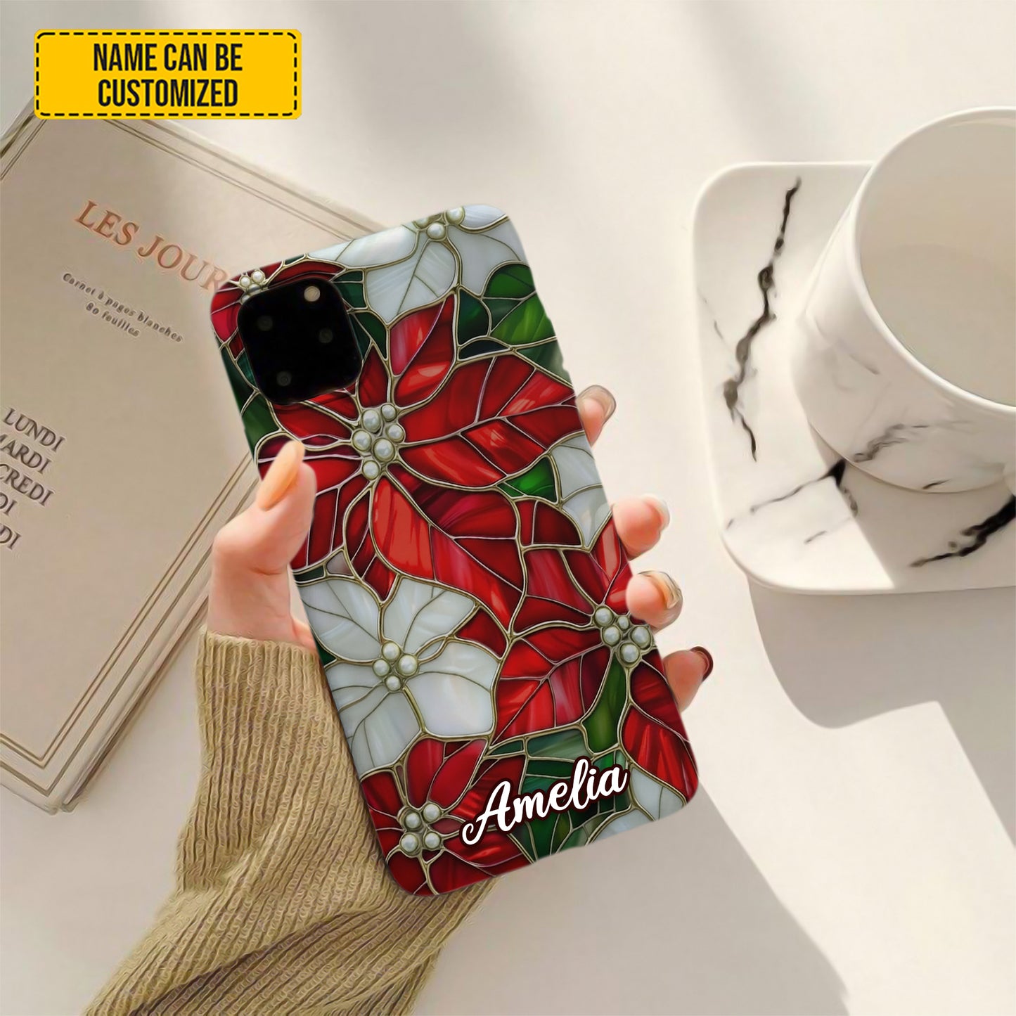 Personalized Christmas Flower Phone Case
