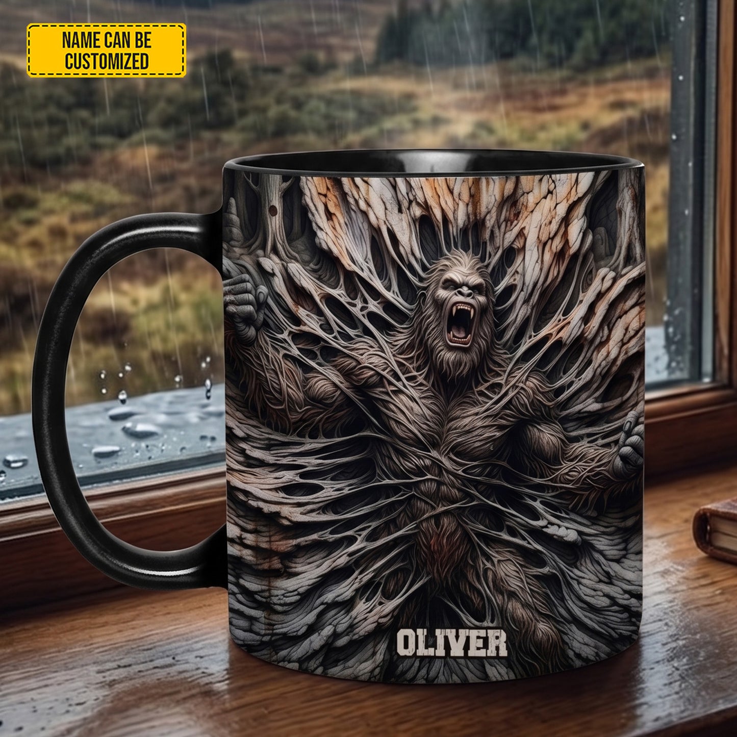 Wrath Of The Woods – Personalized Bigfoot Black Mug
