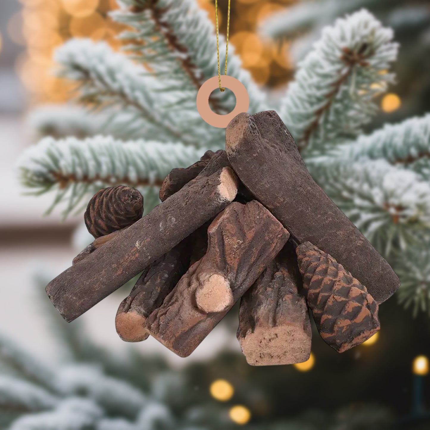 Camping Campfire Christmas Ornament