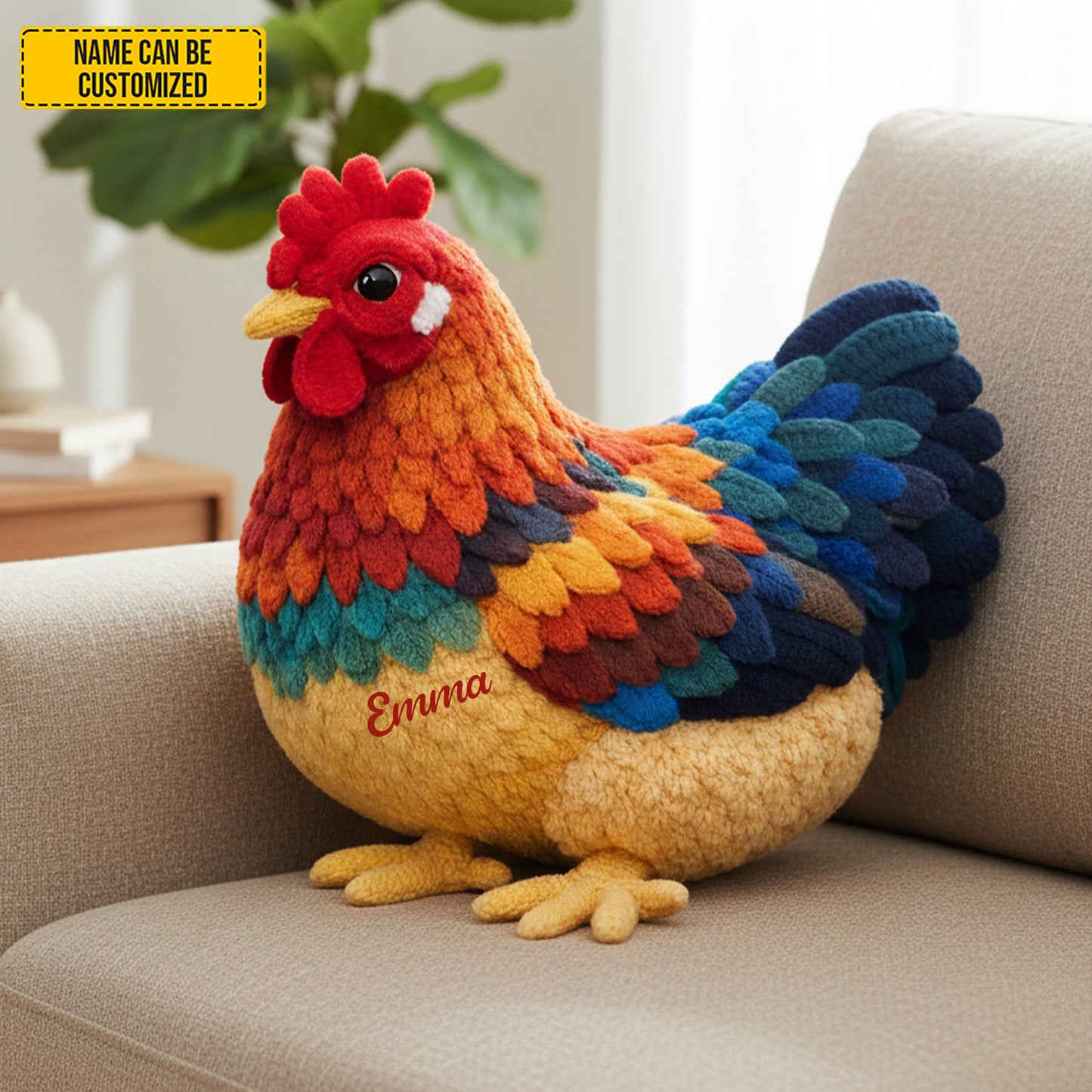 Personalized Cozy Chicken Farmhouse Shaped Pillow