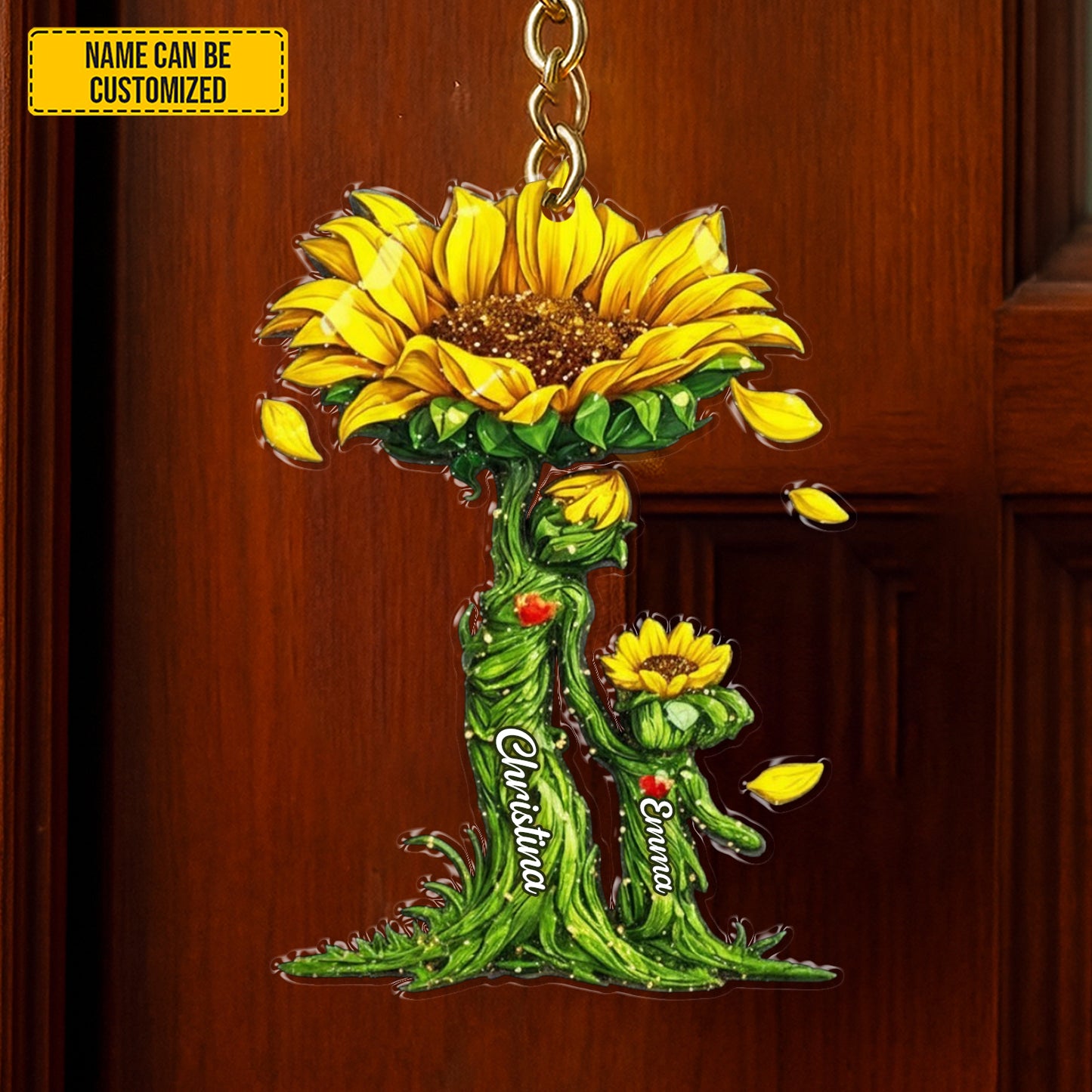 Personalized Sunflower Mom & Daughter Acrylic Keychain