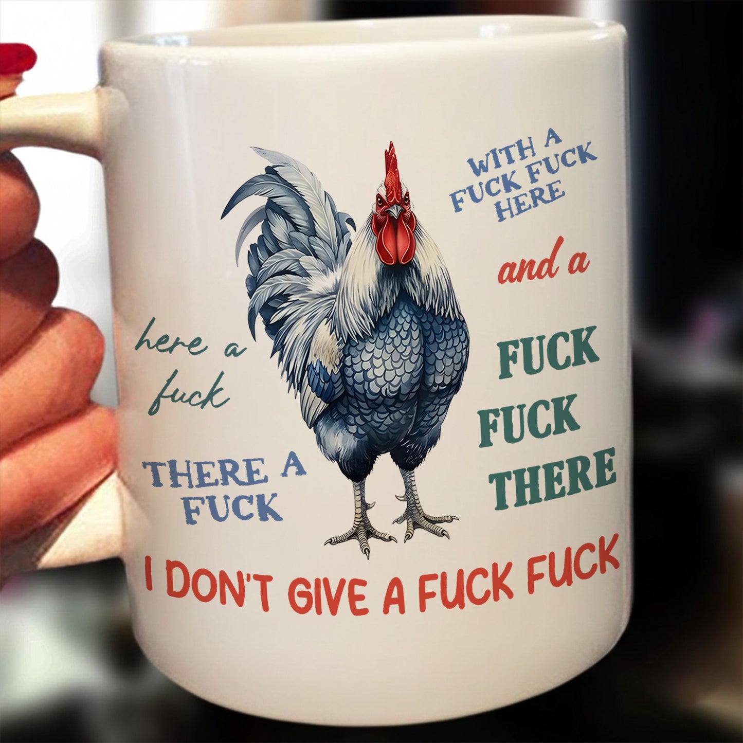 Here a Cluck, There a Cluck - Chicken White Mug