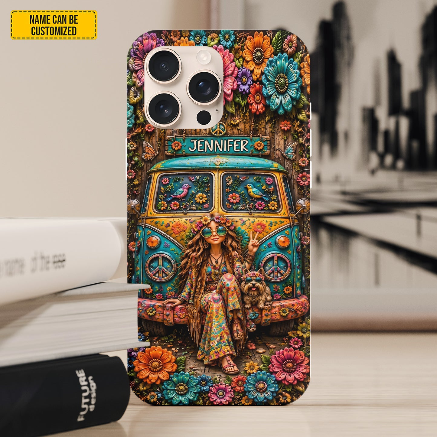 Flower Child Freedom – Personalized Phone Case