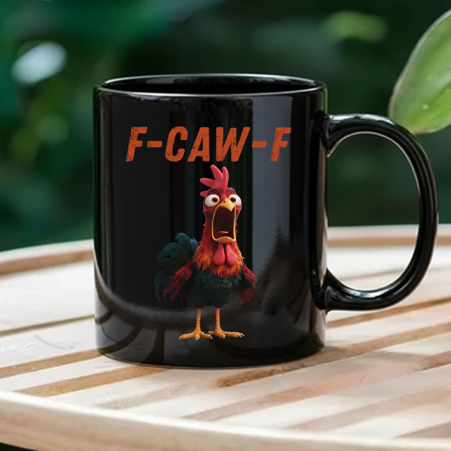 Chicken Funny, F-Caw-F, Personalized Black Mug