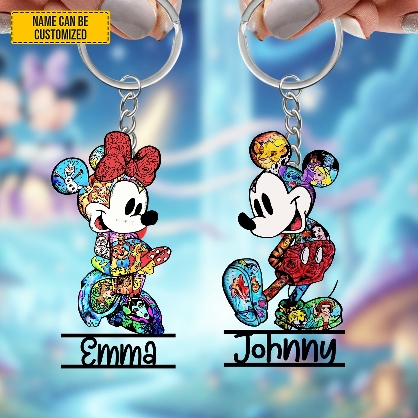 Personalized Mouse Cute Couple Keychain