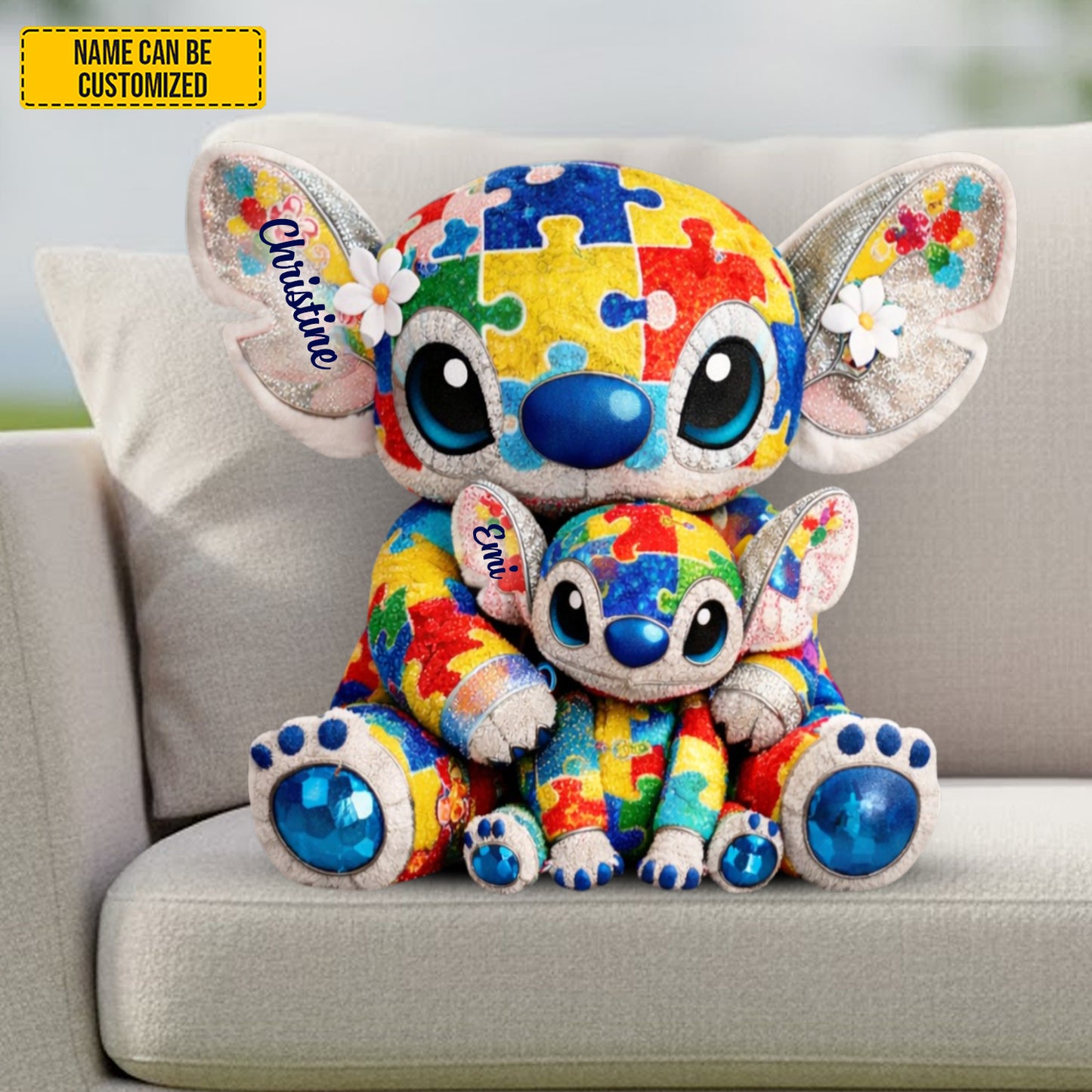 Personalized Autism Awareness Shaped Pillow