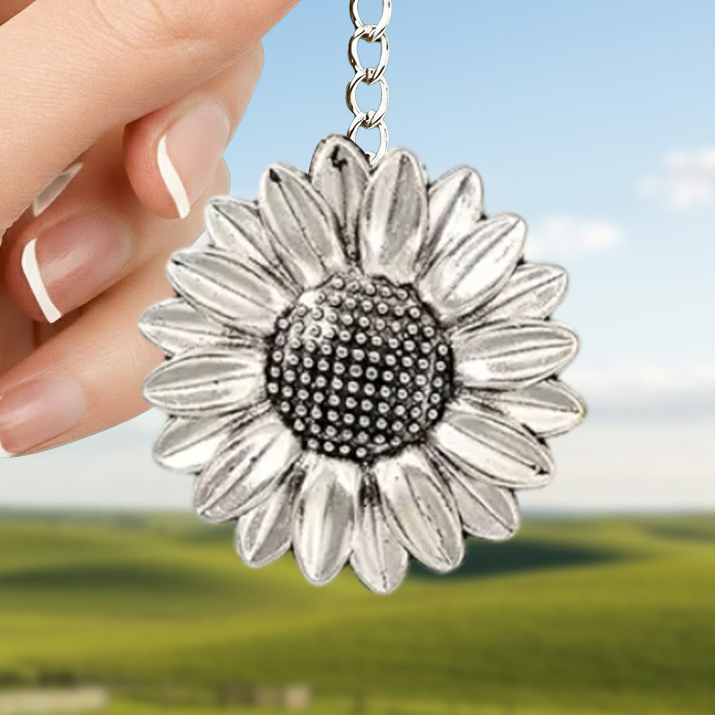 Retro & Fresh Sunflower Keychain