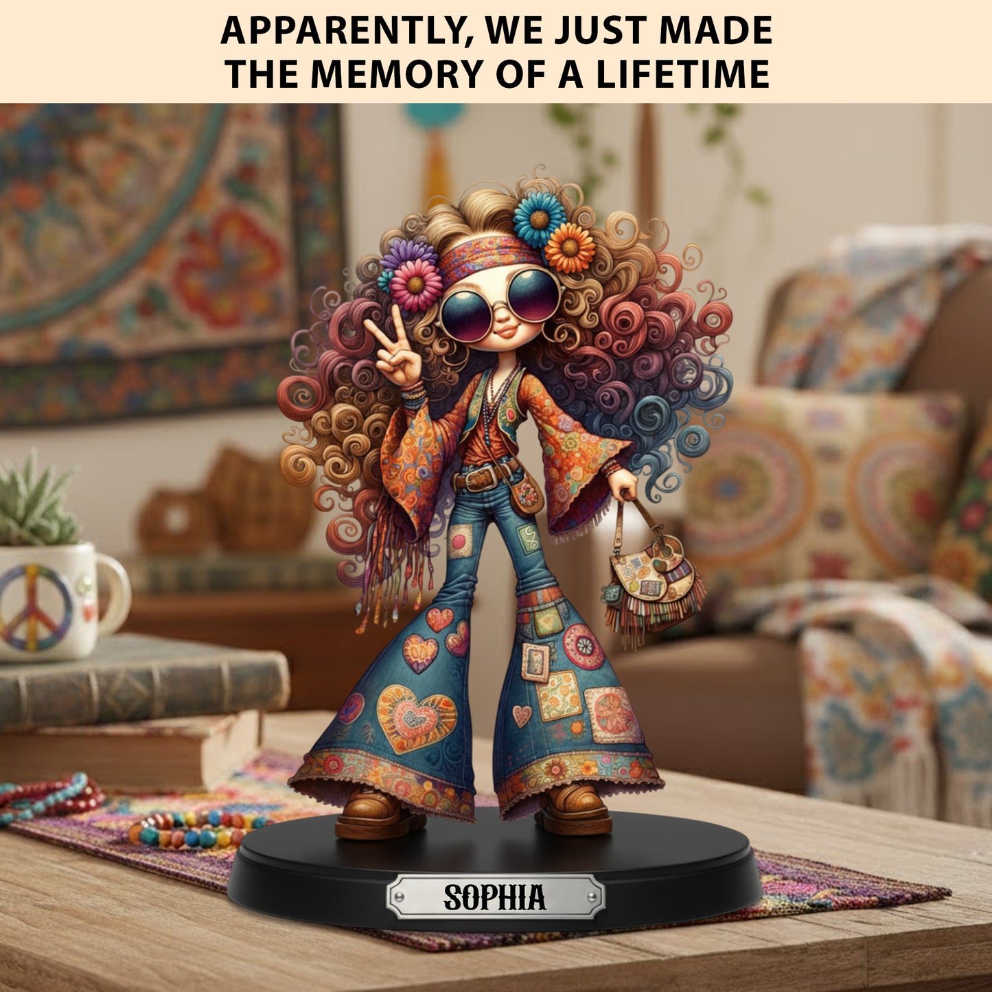 Peace & Love – Personalized Hippie Acrylic Plaque