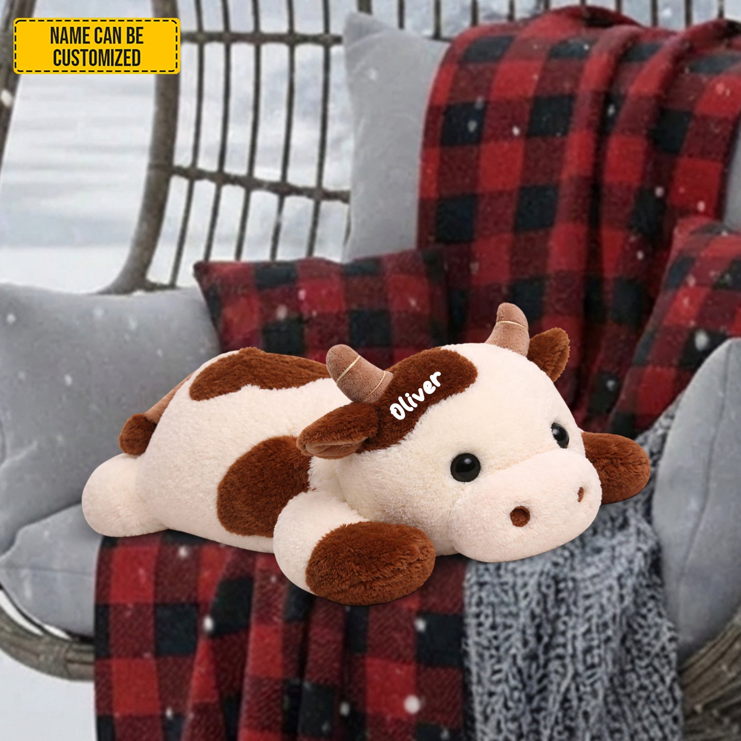 Cute Highland Cow - Personalized Cozy Highland Cow Shaped Pillow
