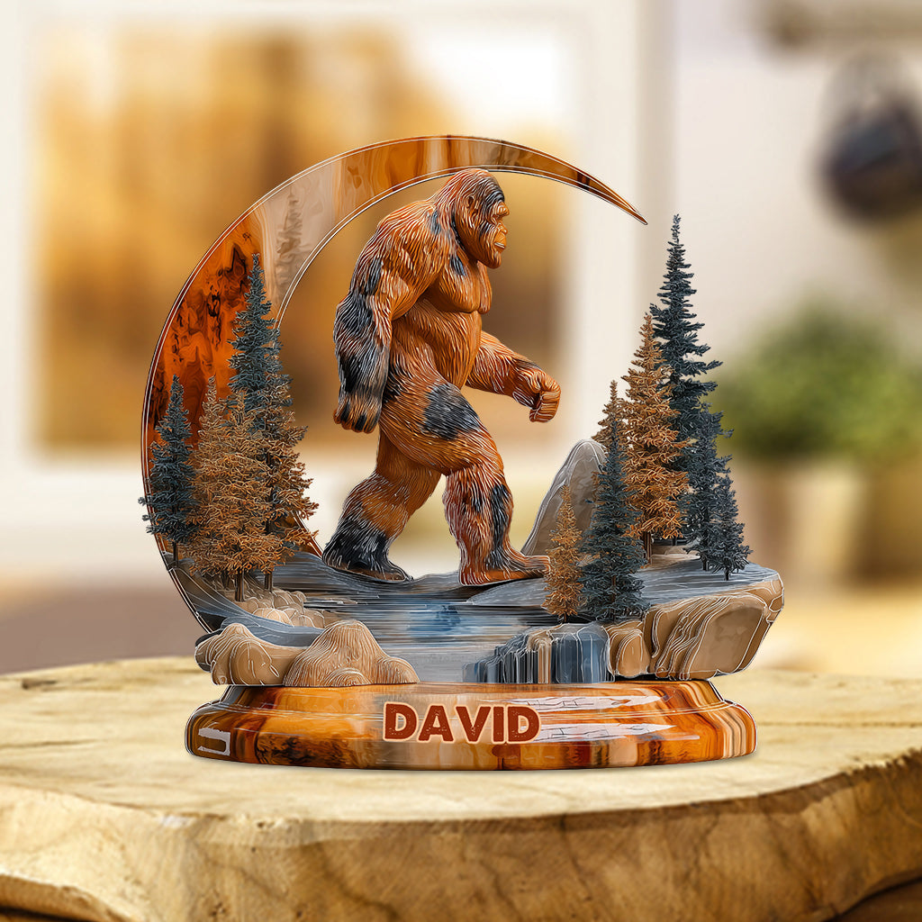 And Into The Forest I Go - Personalized Bigfoot Acrylic Plaque