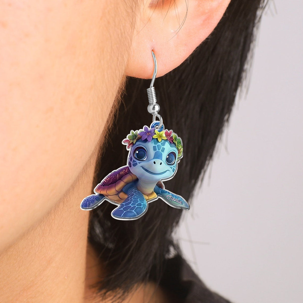 Baby Turtle - Personalized Turtle Earrings