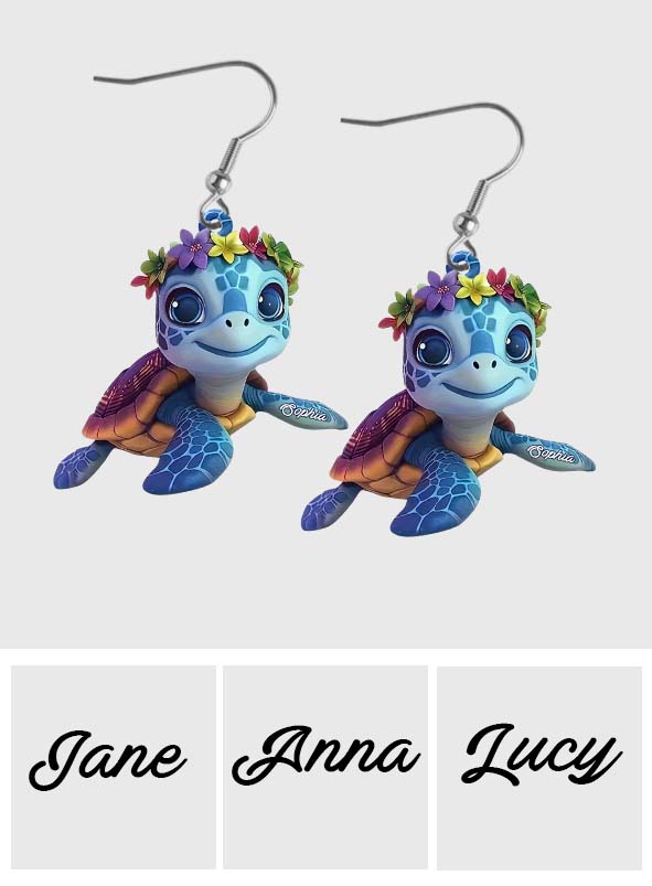 Baby Turtle - Personalized Turtle Earrings