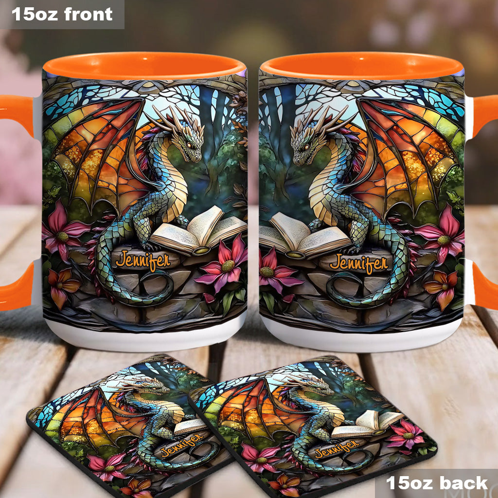 Stained Glass Dragon - Personalized Dragon Accent Mug