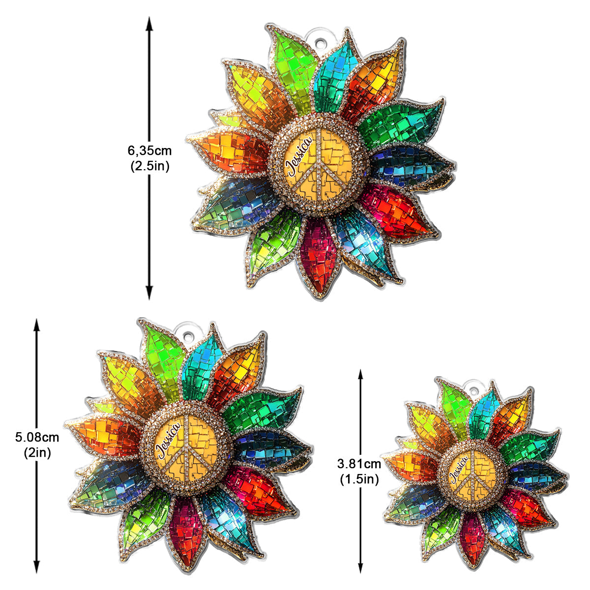 Hippie Colorful Flower - Personalized Hippie Earrings