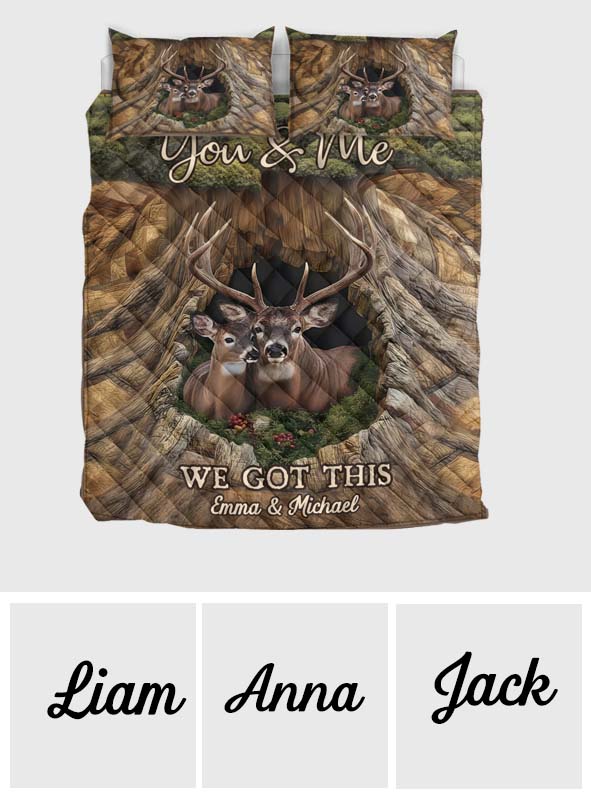 You & Me Deer Couple – Personalized Cozy Quilted Bedding Set