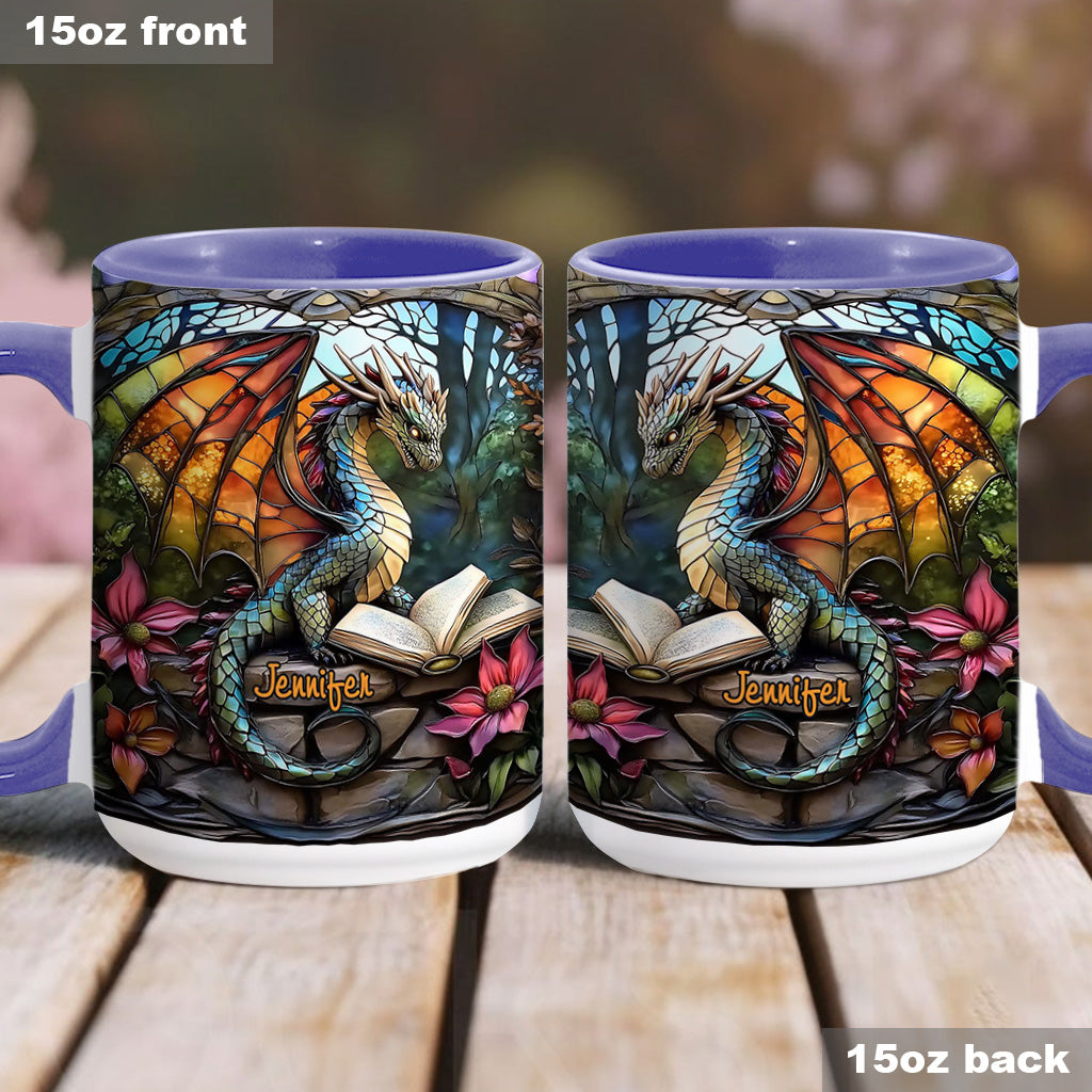 Stained Glass Dragon - Personalized Dragon Accent Mug