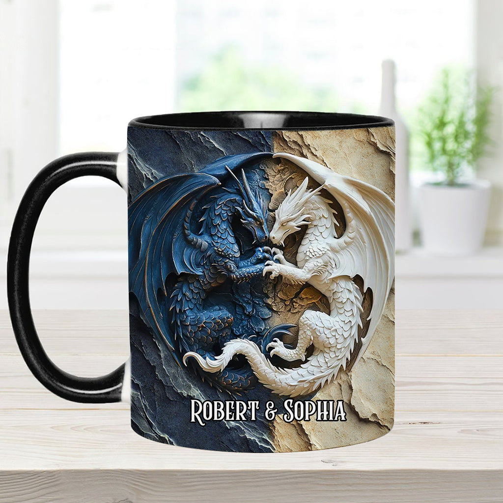 Couple Dragon - Personalized Dragon Accent Mug