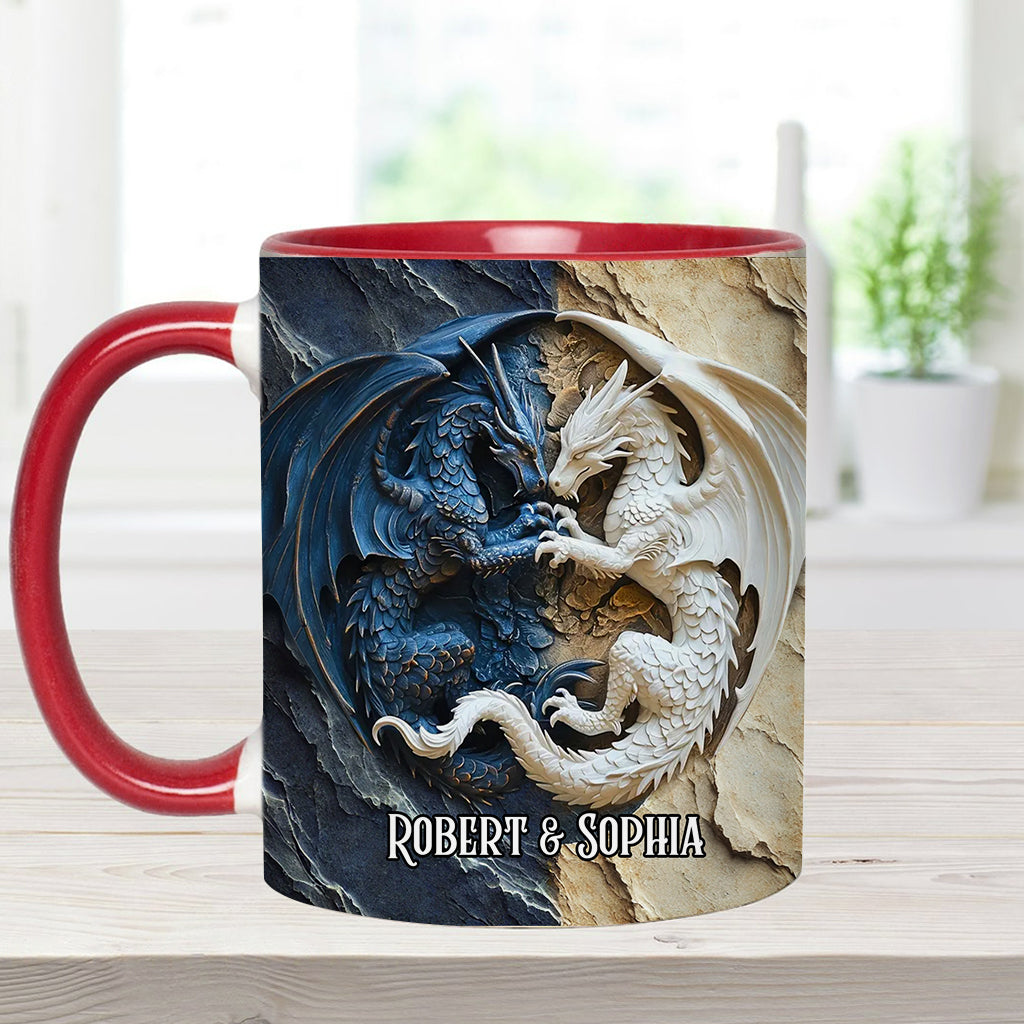 Couple Dragon - Personalized Dragon Accent Mug