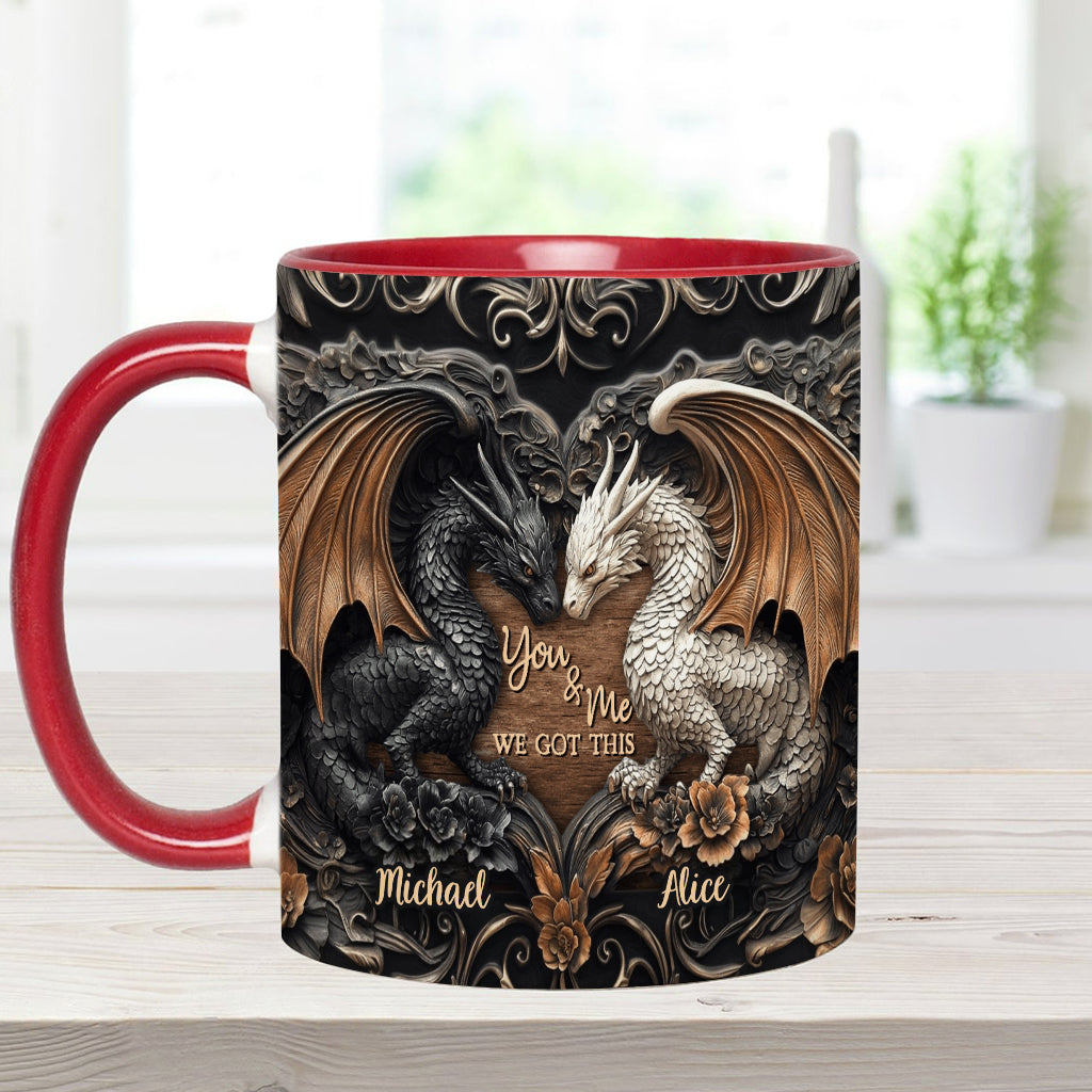 You & Me We Got This - Personalized Dragon Accent Mug