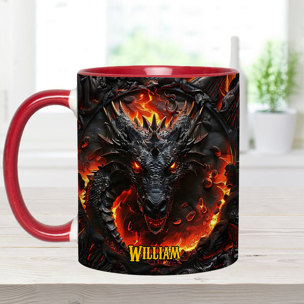 Red Fire Dragon - Personalized Dragon Accent Mug
