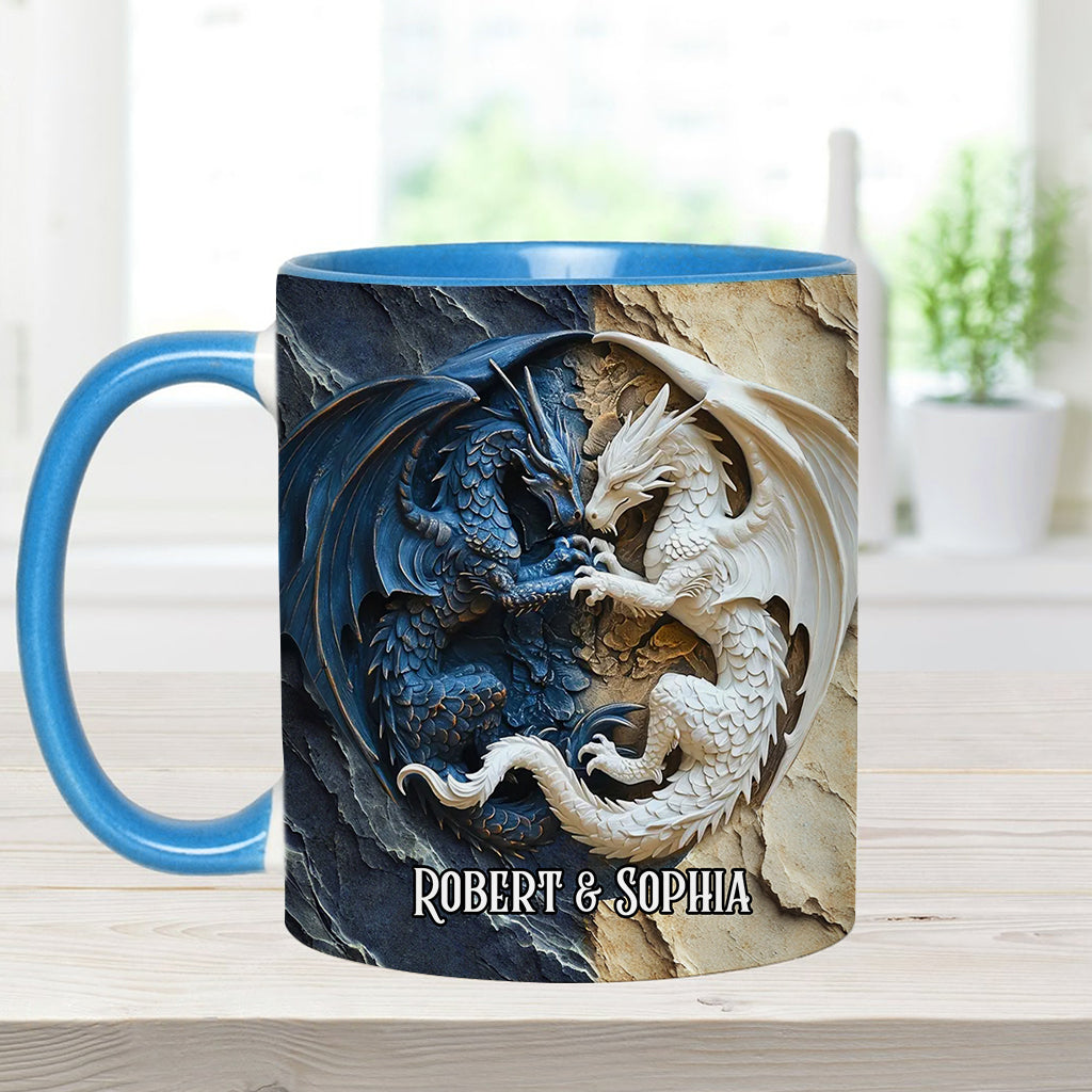 Couple Dragon - Personalized Dragon Accent Mug