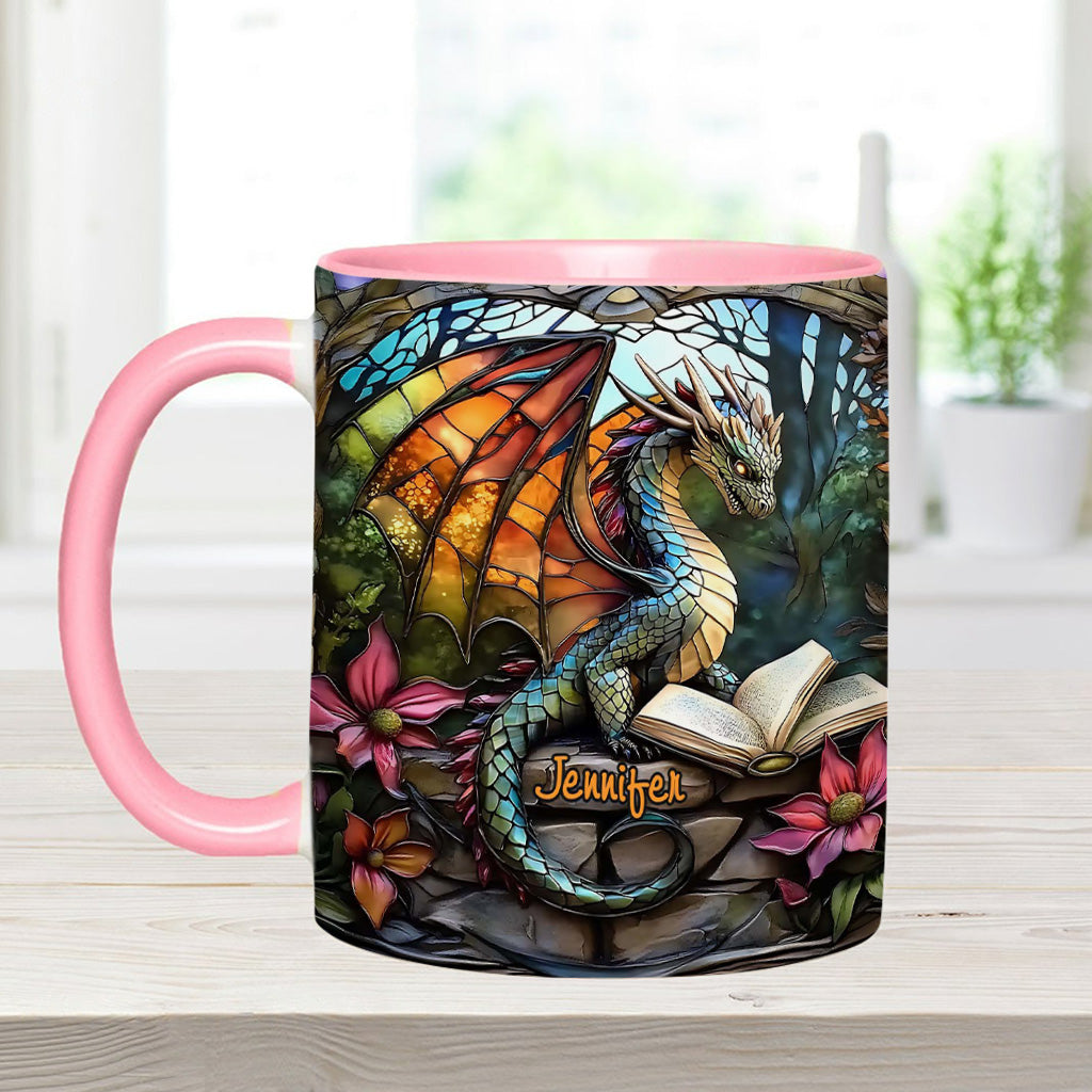 Stained Glass Dragon - Personalized Dragon Accent Mug