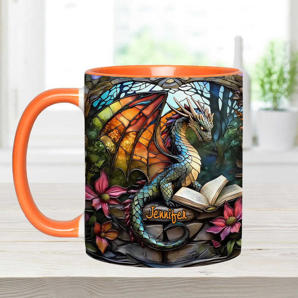 Stained Glass Dragon - Personalized Dragon Accent Mug