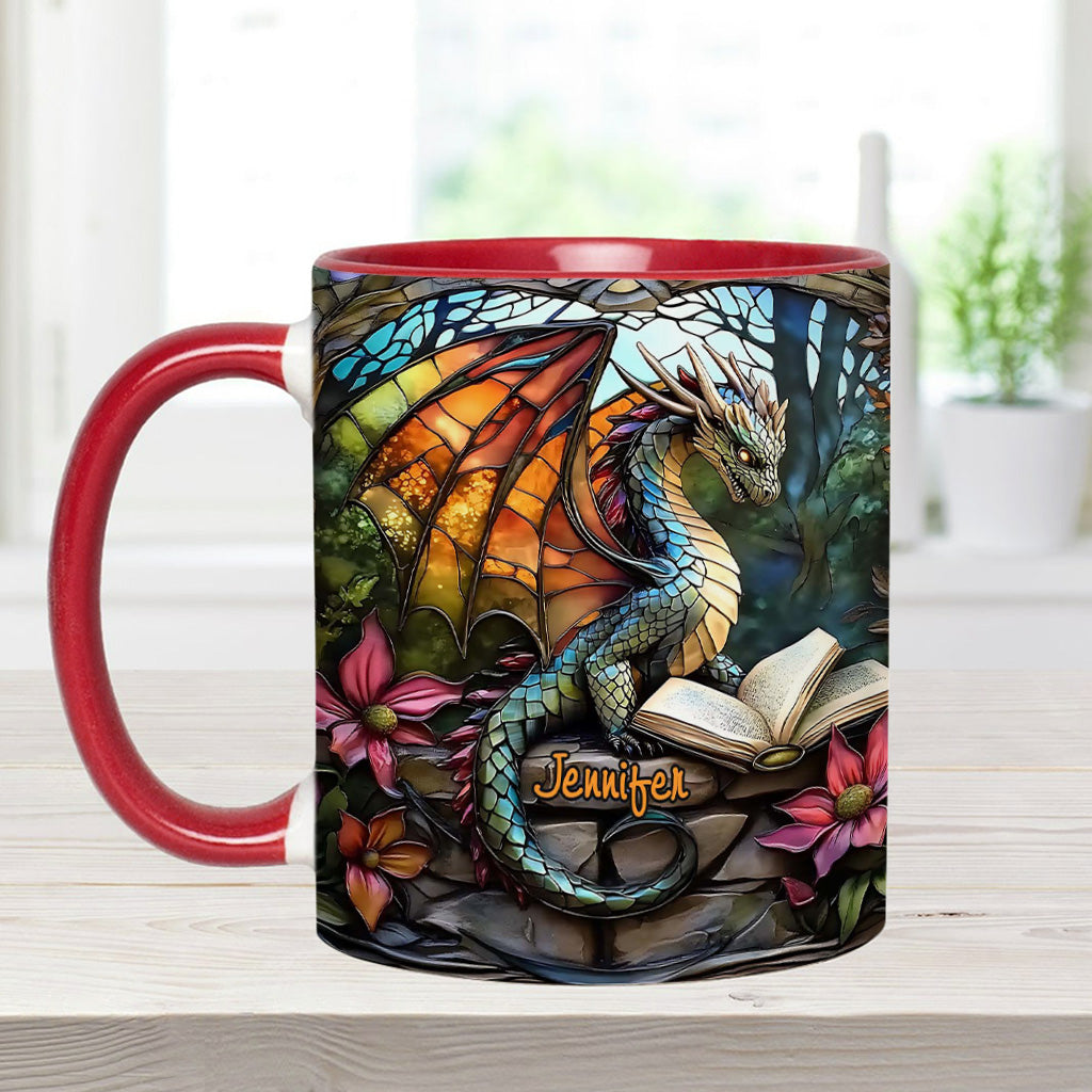 Stained Glass Dragon - Personalized Dragon Accent Mug