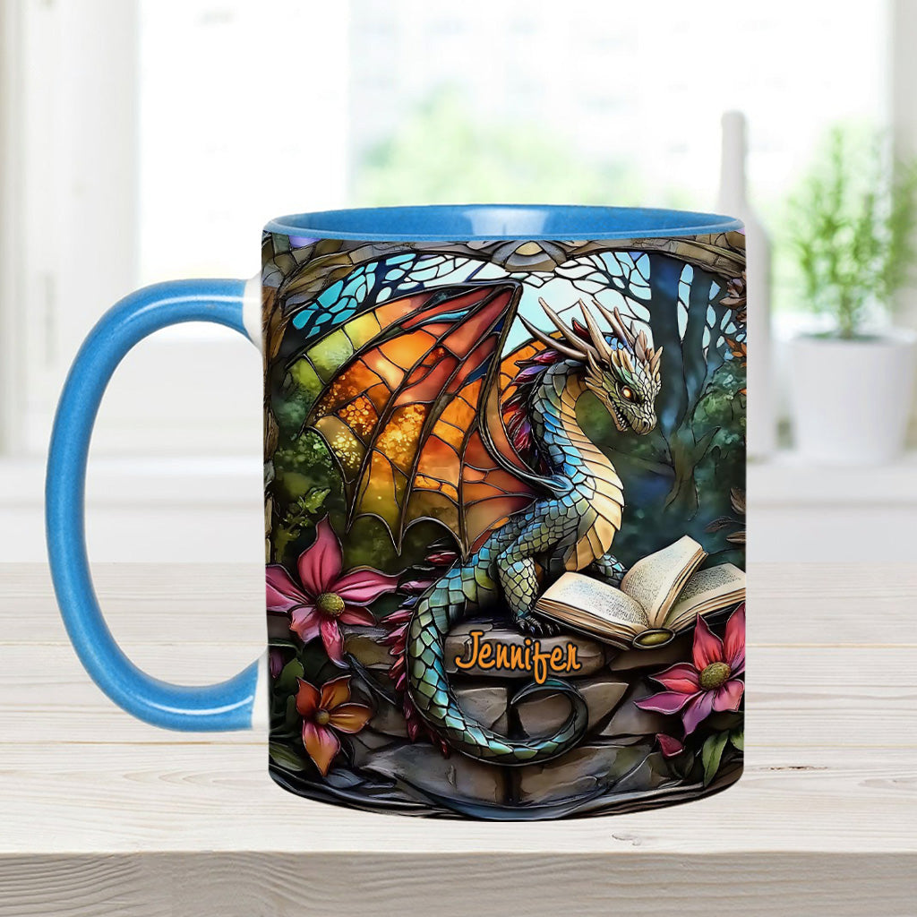 Stained Glass Dragon - Personalized Dragon Accent Mug
