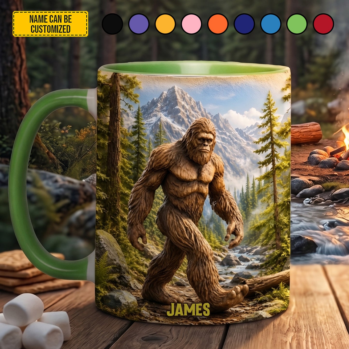 Mountain Wanderer – Personalized Bigfoot Accent Mug