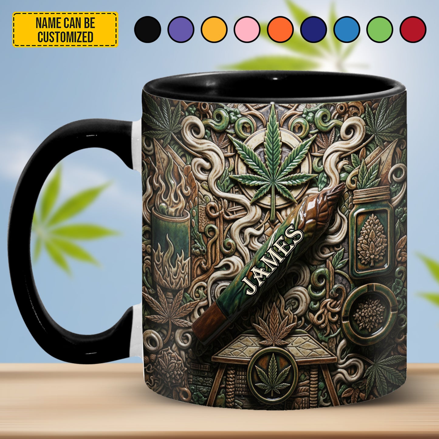 Evergreen Calm – Personalized Weed Accent Mug