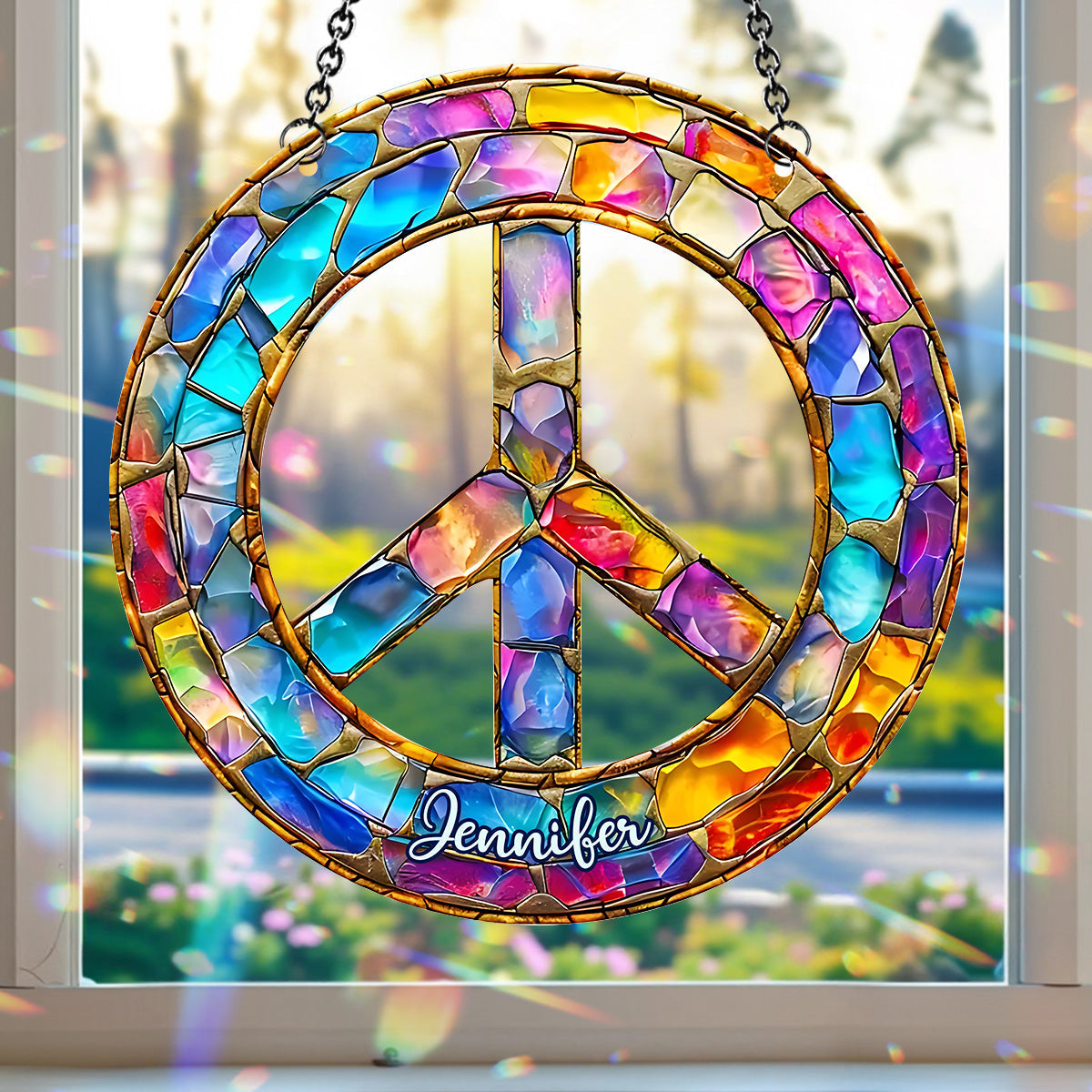 Hippy Soul - Personalized Hippie Acrylic Window Hanging