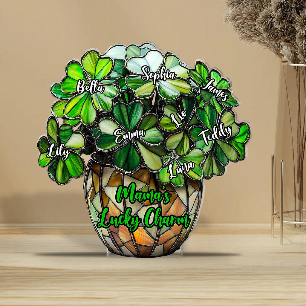 Lucky Mama - Personalized Mother's Day Custom Shaped Acrylic Plaque