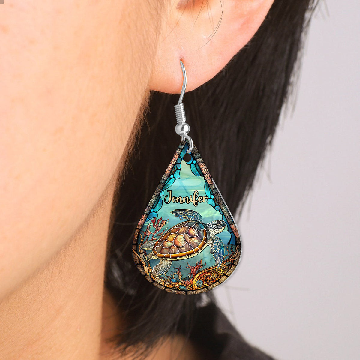 Cute Turtle - Personalized Turtle Earrings