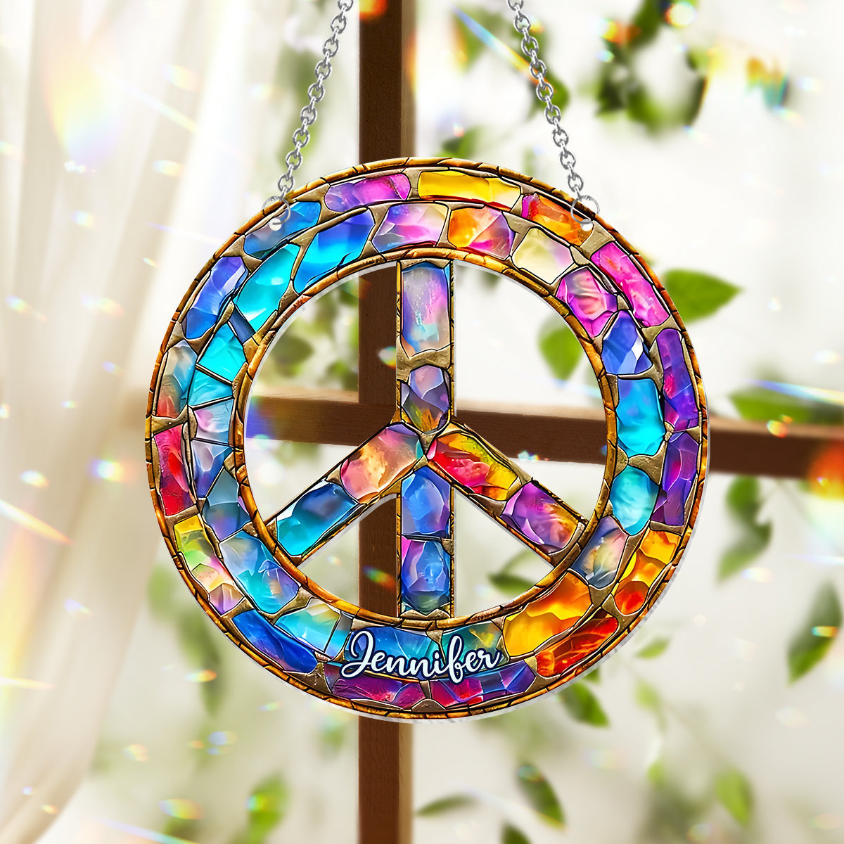 Hippy Soul - Personalized Hippie Acrylic Window Hanging
