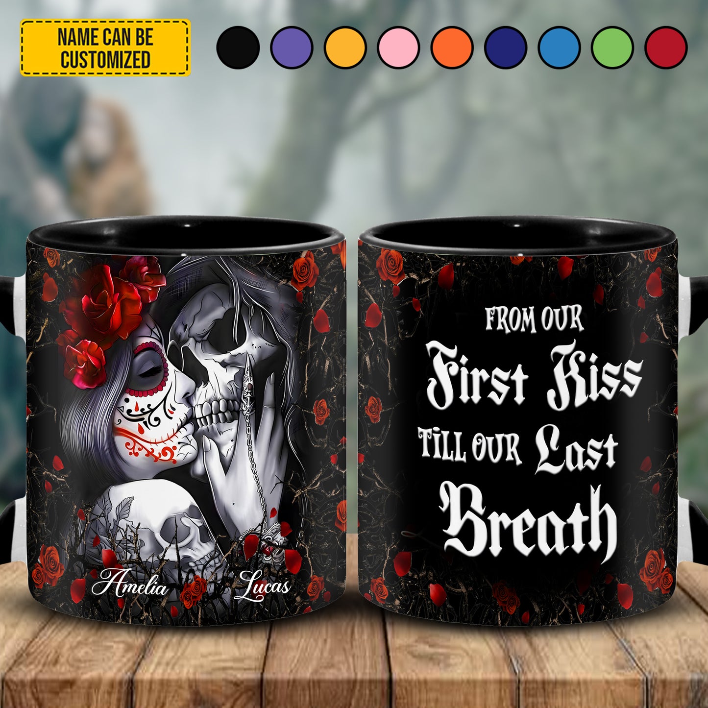 From Our First Kiss - Personalized Tatoo Couple Accent Mug