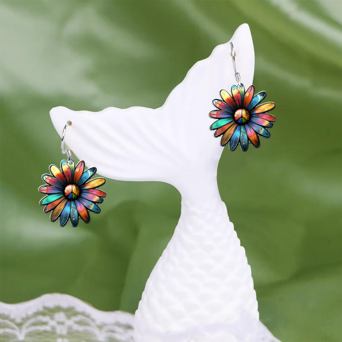 Hippie Flower - Personalized Hippie Earrings